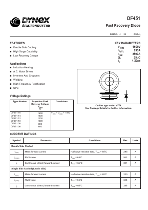 DF45108 Datasheet PDF Dynex Semiconductor