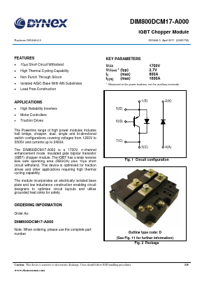 DIM800DCM17-A000 Datasheet PDF Dynex Semiconductor