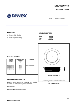 DRD6290H45 Datasheet PDF Dynex Semiconductor