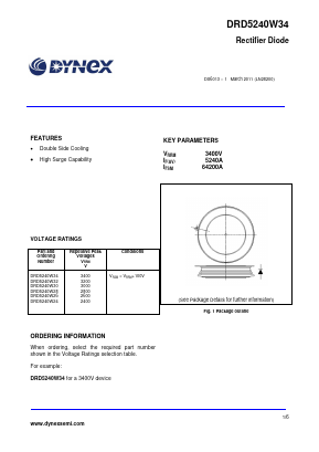 DRD5240W30 Datasheet PDF Dynex Semiconductor