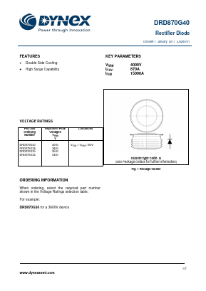 DRD870G34 Datasheet PDF Dynex Semiconductor