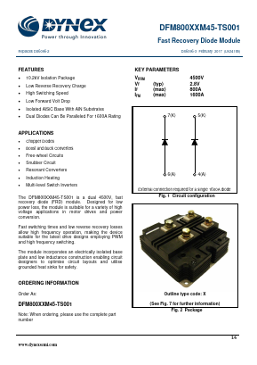 DFM800XXM45-TS001 Datasheet PDF Dynex Semiconductor