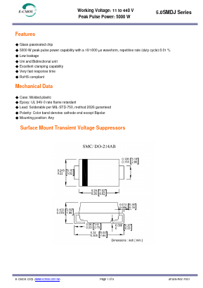 5.0SMDJ18CA Datasheet PDF E-CMOS Corporation