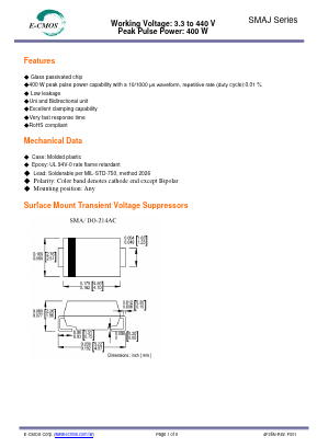 SMAJ350 Datasheet PDF E-CMOS Corporation