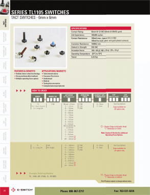 TL1105MF160Q Datasheet PDF E-SWITCH