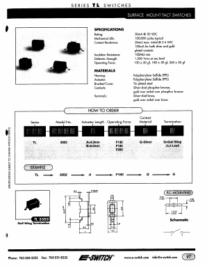 TL3302BF130QG Datasheet PDF E-SWITCH