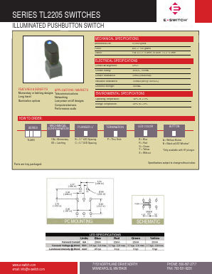 TL2205 Datasheet PDF E-SWITCH