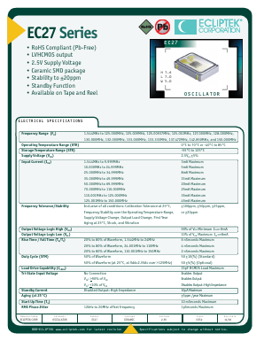 EC27 Datasheet PDF Ecliptek Corporation