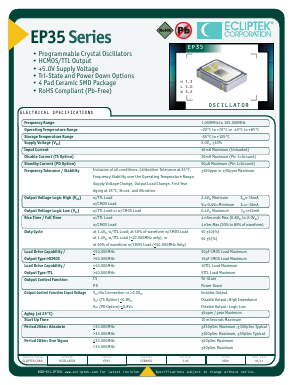 EP35 Datasheet PDF Ecliptek Corporation