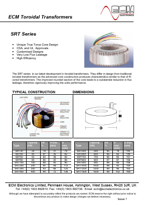 SRT100 Datasheet PDF ECM Electronics Limited.