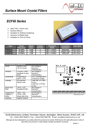 ECF45 Datasheet PDF ECM Electronics Limited.