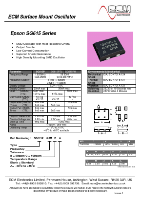 SG615PH Datasheet PDF ECM Electronics Limited.