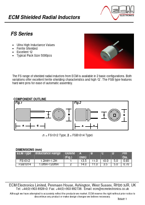 FS1012-334 Datasheet PDF ECM Electronics Limited.