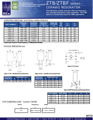 ZTB1000MJ Datasheet PDF ECS, Inc.