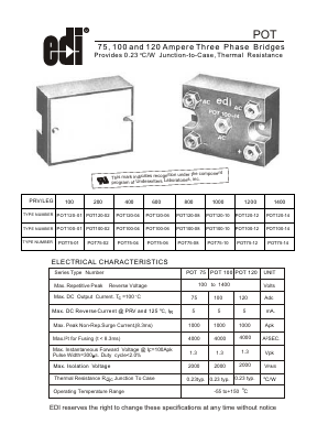 POT120-06 Datasheet PDF Electronic devices inc.