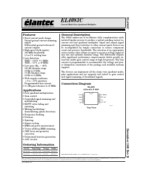 EL4083CN Datasheet PDF Elantec -> Intersil