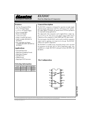 EL5281CS-T13 Datasheet PDF Elantec -> Intersil