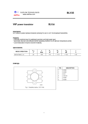BLV25 Datasheet PDF eleflow technologies co., ltd.