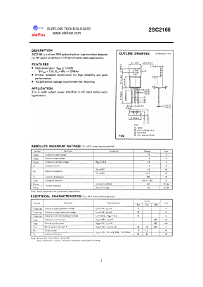 2SC2166 Datasheet PDF eleflow technologies co., ltd.
