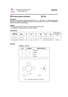 BLV33 Datasheet PDF eleflow technologies co., ltd.
