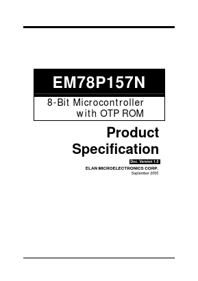 EM78P157N Datasheet PDF ELAN Microelectronics