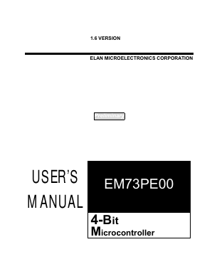 EM73PE00AM Datasheet PDF ELAN Microelectronics