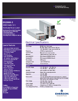 DS2000-3 Datasheet PDF Emerson Network Power