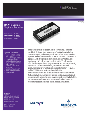 BXA10-48D05J Datasheet PDF Emerson Network Power