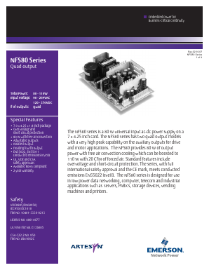 NFS80-7606J Datasheet PDF Emerson Network Power