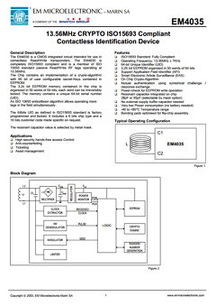 EM4035 Datasheet PDF EM Microelectronic - MARIN SA