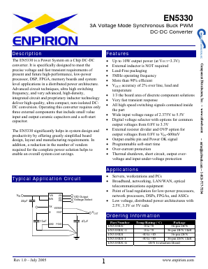 EN5330 Datasheet PDF Enpirion, Inc.