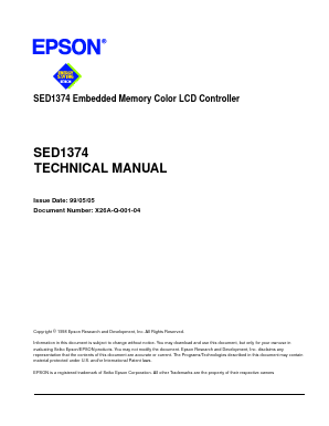 SED1374 Datasheet PDF Seiko Epson Corp
