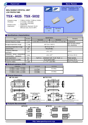TSX-5032 Datasheet PDF Epson ToYoCom