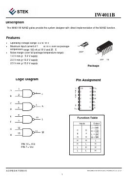 IW4011B Datasheet PDF Estek Electronics Co. Ltd