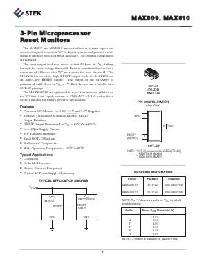 MAX809MTR Datasheet PDF Estek Electronics Co. Ltd