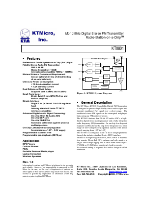 KT0801 Datasheet PDF ETC
