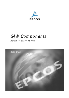 B7701 Datasheet PDF EPCOS AG