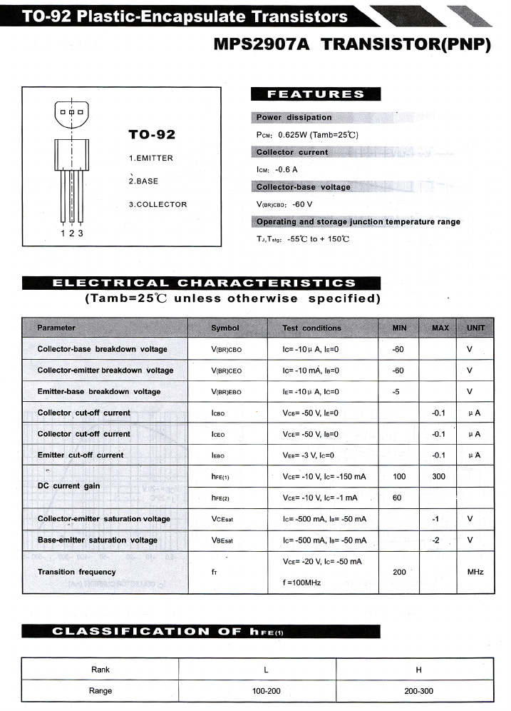 MPS2907 Datasheet PDF ETC