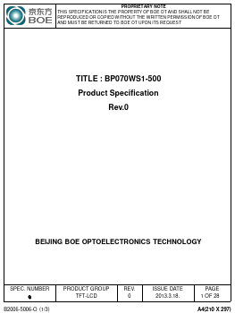 BP070WS1 Datasheet PDF ETC