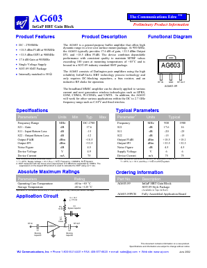 AG603 Datasheet PDF ETC