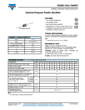 1N4001E-E3/51 Datasheet PDF ETC
