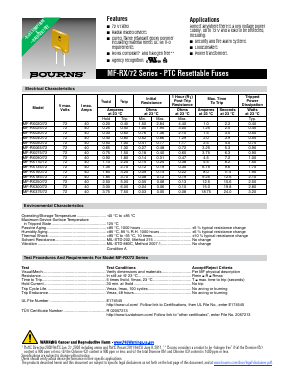 MF-RX110/72 Datasheet PDF Bourns, Inc