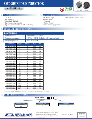 ASPI-0403S-1R8M Datasheet PDF ETC