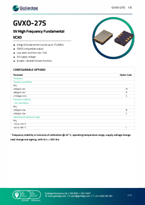 GVXO-27S Datasheet PDF ETC