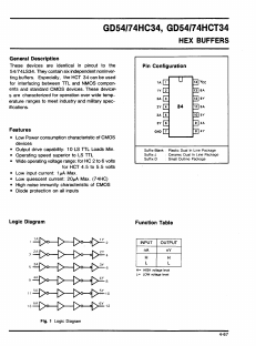 GD74HC34 Datasheet PDF ETC1