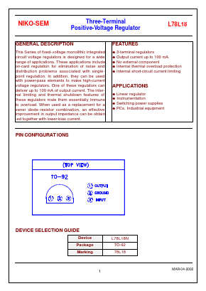 L78L18 Datasheet PDF ETC1