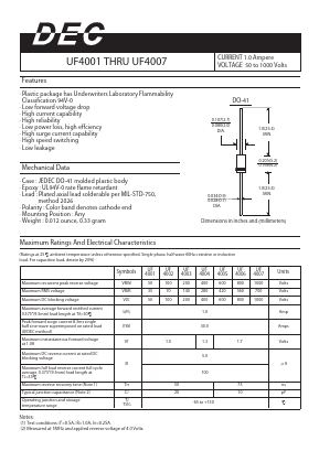 UF4007 Datasheet PDF ETC1