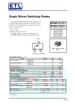 M1MA151AT1 Datasheet PDF E-Tech Electronics LTD