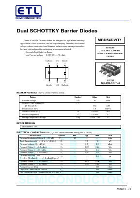 MBD54DWT1 Datasheet PDF E-Tech Electronics LTD