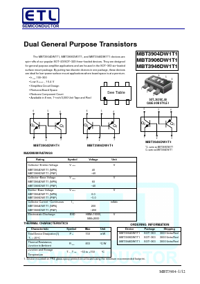 MBT3946DW1T1 Datasheet PDF E-Tech Electronics LTD